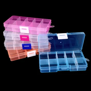 Papuošalų laikymo dėžutė su 10 lizdus, plastiko papuošalai reguliuojamas rinkinys, papuošalai, įrankiai