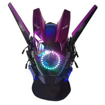 Paslaptis Violetinė RGB Šviesos Sparnai Šviesos Kaukė Helovinas Šalis Dekoro Cosplay Cyberpunk Šalmai
