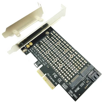 PCI Express PCIE į M2 Adapteris NVME SATA M. 2 SSD PCIE Adapteris NVME/SATA M2 PCI-E Adapterį SSD M2 SATA PCI-E Card Klavišą M + B Raktas