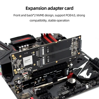 PCIe X16 Į X8+X4+X4 Splitter Kortelės Adapteris M. 2 NVMEx2 Įvesties Prievadų M. 2 PCIE Adapteris Paramos 2280/2260/2242/2230 SSD