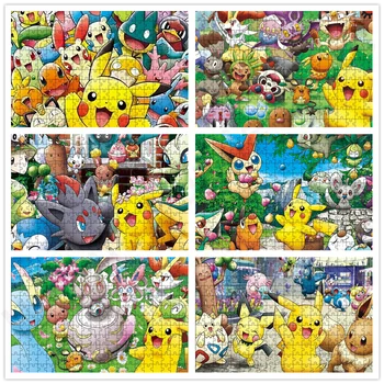 Pikachu Galvosūkiai Suaugusiems 300/500/1000 Gabalai Popieriaus Pjūklelis dėlionės (Galvosūkiai) Švietimo Intelektinės Dekompresowania 