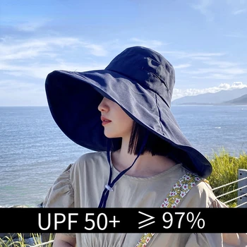 Platus Kraštų UPF 50+ Saulės Skrybėlę Moterų Anti-UV Apsaugos, Pėsčiųjų Žvejys Bžūp Kartus Vasaros Kietas Paplūdimio Bucekt Skrybėlę 2022