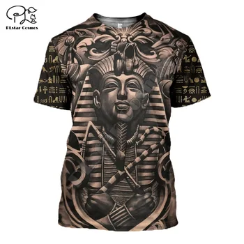PLstar Kosmosas Horo Egipto Dievas Egipto Simbolis Faraonas Anubis NewFashion 3DPrint Unisex Šortai Rankovėmis marškinėliai Vyrams/Moterims, s-3
