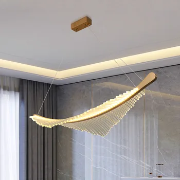 Postmodernios LED šviestuvo apšvietimo kūrybos plunksna liustra apšvietimo apdaila viešbučio fojė villa dvipusis pastato lempos