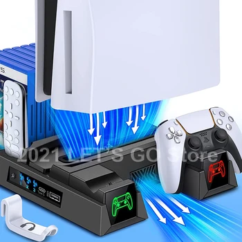 PS5 Stendas su Aušinimo Ventiliatorius 2 Valdytojas Įkrovimo Stotis Rankų Turėtojas 11 Žaidimo laiko Tarpsnių Sony Playstation 5 Konsolės Priedai