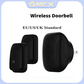 QNCX Namų Vandeniui Belaidį durų skambutį ES/JAV Stamdard Doorbell Judesio Jutiklis 150M Atstumas 433.92 MHz Mygtuką Signalizacijos Jutiklis