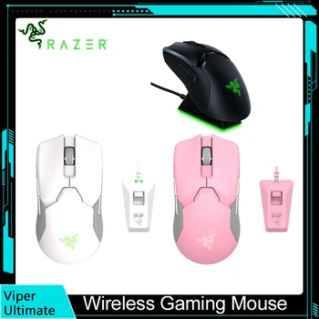 Razer Viper Ultimate Wireless Gaming Mouse & RGB Įkrovimo Dokas 20K DPI Optinis Jutiklis, 8 Programuojamus Mygtukus 70 Hr Baterija