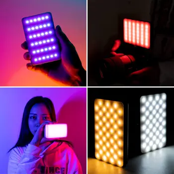 RGB Vaizdo Šviesos diodų (LED Fotoaparato Šviesos Įkrovimo 1200-3100mAh Pritemdomi 2500-9000K Skydelis, Šviesos, Foto Studija Lempos 