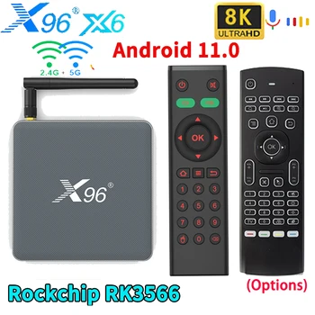 Smart Android 11.0 TV BOX X96 X6 RK3566 1000M 8K 8G 4GB 64GB 4K Media Player 5G WIFI USB3.0 2T2R HDR 