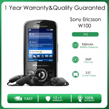 Sony Ericsson W100 Atrakinta 100MB 75MB RAM 2MP Kamera, Pigūs Mobilųjį Telefoną Su Nemokamas Pristatymas