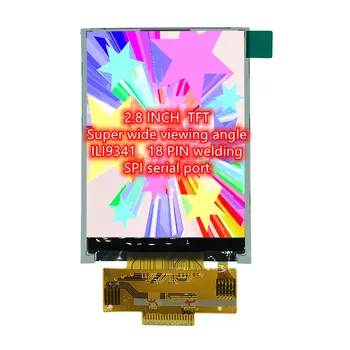 Spalvotas 2.8 colių TFT LCD 18 pin 0,8 mm 240320 rezoliucija ILI9341 ratai IC super plataus Regėjimo Angel 4 vielos SPI bent 4 IO