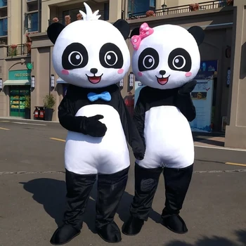 Suaugusiųjų Giant Panda Talismanas Kostiumas Animacinių Filmų Lėlės Veiklos Propagandos Veiklos Rekvizitai Helovinas Įdomus Kostiumas Flyer Lėlės Lokys