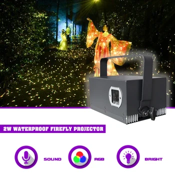 SUNART 2W RGBW Waterpof Firefly Lazerinis Projektorius Scenos Apšvietimas Poveikį DJ Disco Šalis Lauko Galaktikos Žvaigždėto Dangaus Žibintas DMX