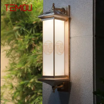 TEMOU Saulės Lauko Sienos Lempos Kūrybiškumą Bronzos Sconce Žibintai LED atspari Vandeniui IP65 Namų Villa Balkonas Kiemas