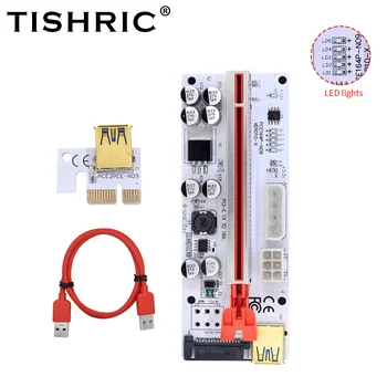 TISHRIC 6PCS Stove 010 010X PCI Express x16 Grafikos Kortelės GPU Molex Adapteris USB3.0 Kabelis PCIE Riser Vaizdo Kortelė Bitcoin Miner