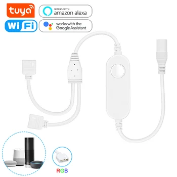 Tuya WiFi Smart LED Valdiklis 4 Pin RGB LED Šviesos Juostelės Contoller 5-24V APP Nuotolinio Valdymo Balsu Dirbti su Alexa Echo 