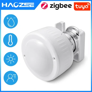 Tuya ZigBee Multi-Sensor 4 1 Smart PIR Judesio Drėgmės, Šviesos, Temperatūros Jutiklis USB Įkrovimo Arba baterijomis