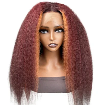 UNice Plaukų Pabrėžti Bordo Raudona pre-nupeštos 13x4 Nėriniai Priekiniai Perukas Keistą Tiesiai Perukas Žmogaus Plaukų Nėriniai Priekinio Perukai Moterims