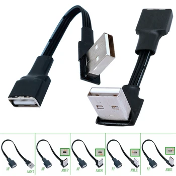 USB 2.0 A Male į Moterų 90 Kampu Pratęsimo Adapterio kabelis, USB2.0 vyrų ir moterų dešinę/į kairę/down/up Black kabelis laido 10cm 20cm