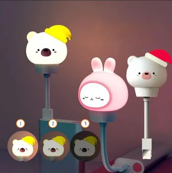USB Mielas Animacinių filmų Naktį Lemputė su Nuotolinio Valdymo Kūdikiams Miegamojo Dekoratyviniais Šėrimo Šviesos Naktiniai Tabe Lempos Kalėdų Dovanos Vaikams