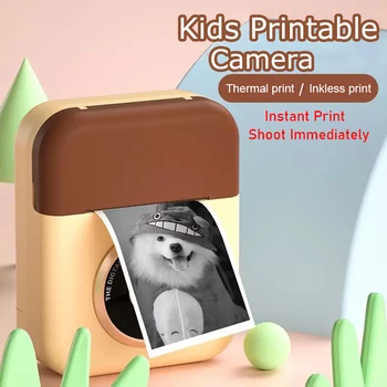 Vaikai Momentinis Fotoaparatas Vaikams Spausdinti Kamera 1080P HD Skaitmeninis Žaislai Dvigubas Objektyvas Selfie Kamera Su Šilumos Foto Popierius Vaikams Dovanos