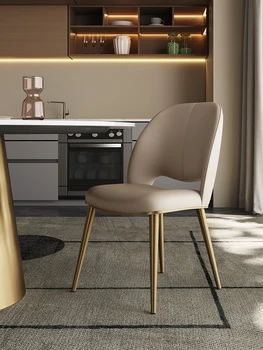 Valgomojo kėdės, šiuolaikiška ir paprasta atlošo, patogus valgomasis, minimalistinio italijos šviesos prabanga valgomojo kėdės.