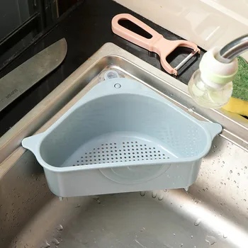 Virtuvės trikampis kriaukle filtras nutekėjimo krepšeliu daržovių stovo siurbimo dėklas kriaukle filtro stovo sponge stovo rpg saugojimo priemonė krepšelio