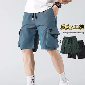 Vyrai atspindintis šortai hip-hop streerwear HIP-HOP poilsiu shorts mens mados blizga trumpas Kelnes Poroms 2023 vasarą Karšto pardavimo