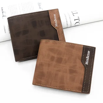 Vyriški trumpi piniginės odos mados laisvalaikio sujungimas matinio multi-card didelės talpos sertifikatą krepšys, kortelė, krepšys, piniginė