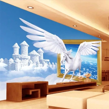 wellyu Individualų didelis freskomis mados namų tobulinimo svajonių debesis, kurį sudaro rūmai Tianma 3D TV fono sienos
