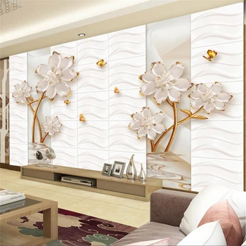 wellyu papel de parede para quarto Užsakymą tapetai 3D įspaustu gėlių, puošia TV wall foto tapetai behang