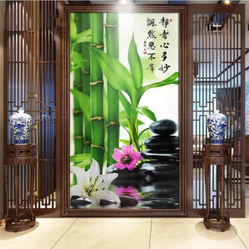 wellyu papel de parede Užsakymą tapetai 3d kambarį freskomis ramybės Zhiyuan bambuko veranda eilėje sienos dokumentų namų dekoro freskos