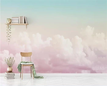 wellyu Užsakymą didelių 3d tapetai fantasy gražus rožinis dangus debesis sofa foną kambarį foną