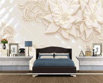 Wellyu Užsakymą tapetai paprastas ir elegantiškas reljefinis modelis nėrinių prabangus gyvenamasis kambarys su sofa-lova, TV foną, sienos freskos tėtis peint