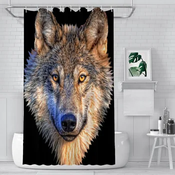 Wolf Dažymo Vonios Kambario Dušo Užuolaidose Vandeniui Pasiskirstymo Uždanga Juokinga Namų Dekoro Priedai