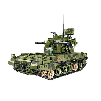 WW2 Kariuomenės Karo Tankas 09 Modelį su Karių Ginklas Armijos Pastato Blokus Žaislai Vaikams Berniukas Dovanos 1268pcs