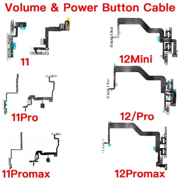 Įjungimo / garso Mygtukas Flex Cable for iPhone 11 12 Mini Pro Max Su Mic Flash LED Šviesos Remontas, Pakeitimas
