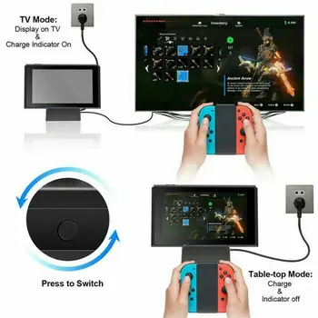 Įkrovimo Stovas Nintendo Įjungti/Perjungti OLED - 4K HDMI & USB 3.0 Prievadai