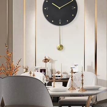 Šiaurės šalių šiuolaikinio minimalistinio sieninis laikrodis gyvenamasis kambarys, namo sienos kabo laikrodis, creative mada laikrodis, jokių skylių