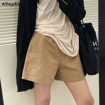 Šortai Moterims Pločio Kojų Laisvalaikio Vasarą Studentai BF Japonija Stiliaus Streetwear Pagrindinio Grynai Karšto Populiarus Visas rungtynes, Harajuku Paprasta Kišenėje