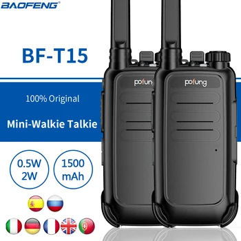 2VNT Baofeng BF-T15 FRS Du Būdu Radijo Licenciją nemokamai 462-467Mhz 22CH VOX žibintuvėlis USB įkrovimo Nešiojamų Walkie Talkie Pofung