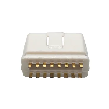 Balta OBDII 16 pin male kontaktai paauksuoti OBD jungtis Automobilių OBD2 vyrų J1962connenter
