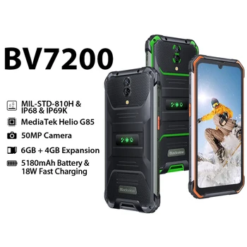 Blackview BV7200 Android 12 Patikima Išmanųjį telefoną 6GB+128GB Gel G85 Mobilųjį Telefoną 50MP Fotoaparatus, Mobiliuosius Telefonus 5180mAh