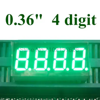 Gryna žalia 0.36 colių 4 Skaitmenų 7 Segmentų skaitmeninis Šviesos diodų (LED Skaitmeninis Skaitmeninis Ekranas,Bendro Katodo 0.36