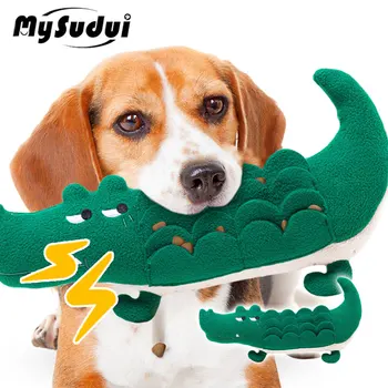 Krokodilas Šuo Uostinėja Žaislas, Mielas, Juokingas, Minkštas Pliušinis Pet Squeaker Žaislai Interaktyvus Lėtai Finansuojančiojo Maitinimosi Žaidimai Kačių Ir Šunų Chewable