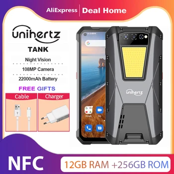 Unihertz BAKAS Didesnis, Baterija Patikima, Android 12 22000mAh mobiliųjų Telefonų Naktinio Matymo 108MP G99 12 GB 256 GB Mobilusis Telefonas